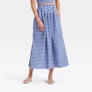 NWT 2X Blue Gingham Women's Skirt